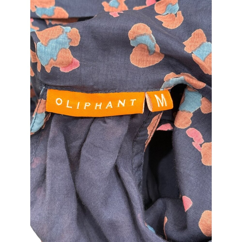Oliphant Womens Sleeveless Floral Halter Top With Bow Tie Neck Navy Blue Size M - Picture 4 of 8